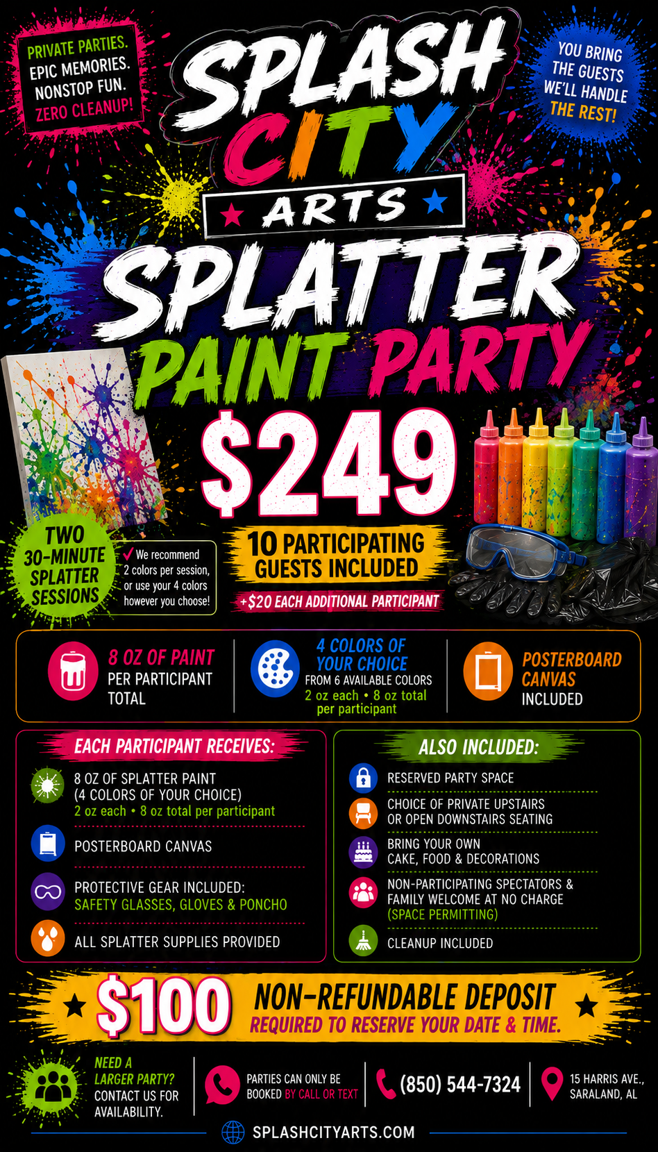 Splatter Paint Party — $249