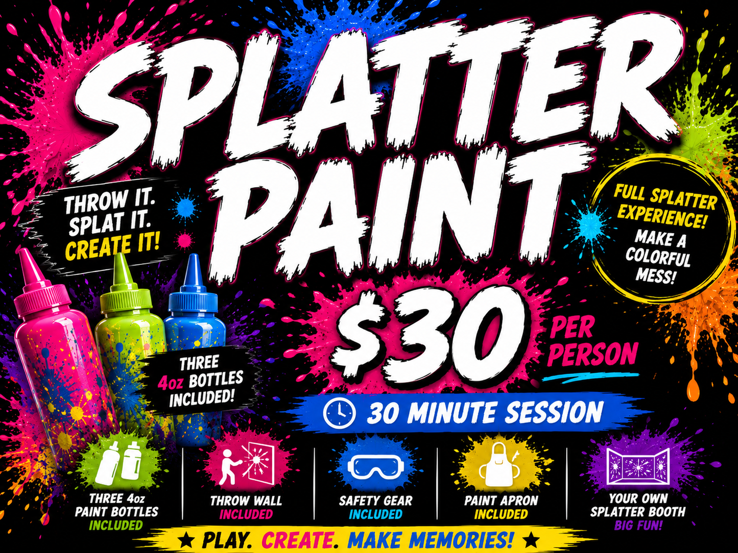 🫟Splatter Paint Session (ATHLETIC SHOES REQUIRED)🫟
