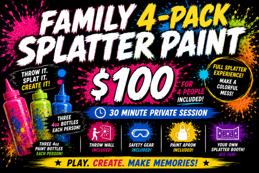 👨‍👩‍👧‍👦Family Splatter Paint 4-Pack (ATHLETIC SHOES REQUIRED)👨‍👩‍👧‍👦