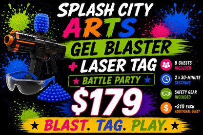 Gel Blaster + Laser Tag Battle Party — $179