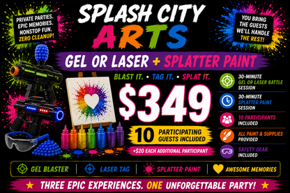 Gel Blaster OR Laser Tag + Splatter Paint Combo — $349